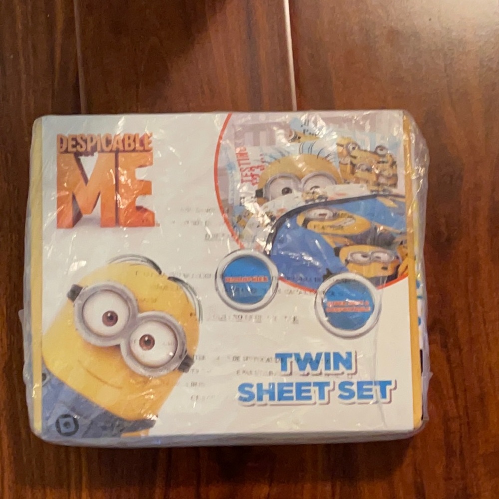Twin Despicable Me sheets!  Never used and kiddo has outgrown minions.